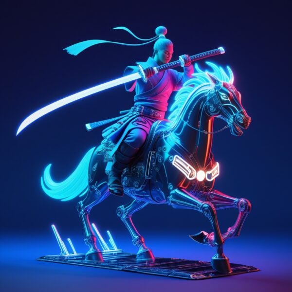 Cyber Samurai: Rider of the Neon Horizon