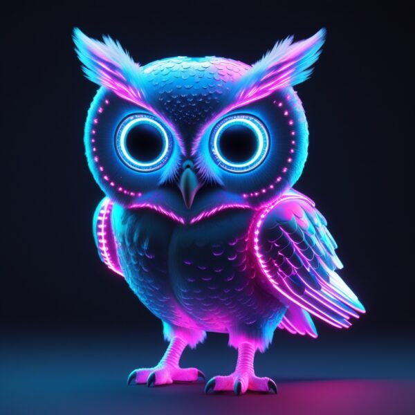 Neon Cyber Owl
